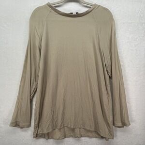 J. Jill Sheer Long Sleeve Tunic Top Women's Size Large Tan